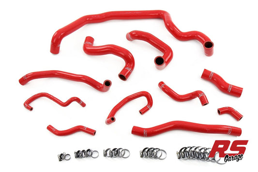 HPS Red Silicone Radiator Heater Water Pump Expansion Tank Coolant Hoses 2007-2012 Mini Cooper 1.6L Turbo (N14) Manual Trans