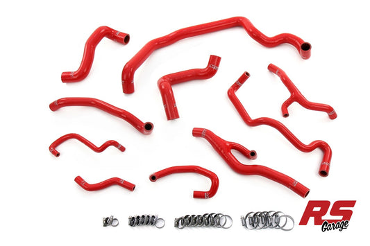 HPS Red Silicone Radiator Heater Water Pump Expansion Tank Coolant Hoses 2011-2015 Mini Cooper 1.6L Turbo (N18) Auto Trans