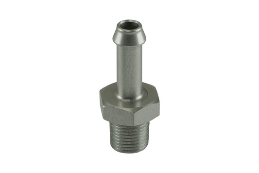 TS-NH-0306-CL Turbosmart Fitting 6mm / 1/4" Hose End to 1/8 NPT Male Straight - Silver