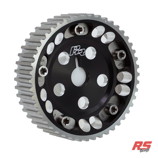 PHR Billet Titanium or Aluminum Adjustable Locking Cam Gear Builder for 2JZ/1JZ Engines - Black Anodized Aluminum Inner, Machined Titanium Outer, Titanium "0" Degree Locks, Machined Titanium Hardware