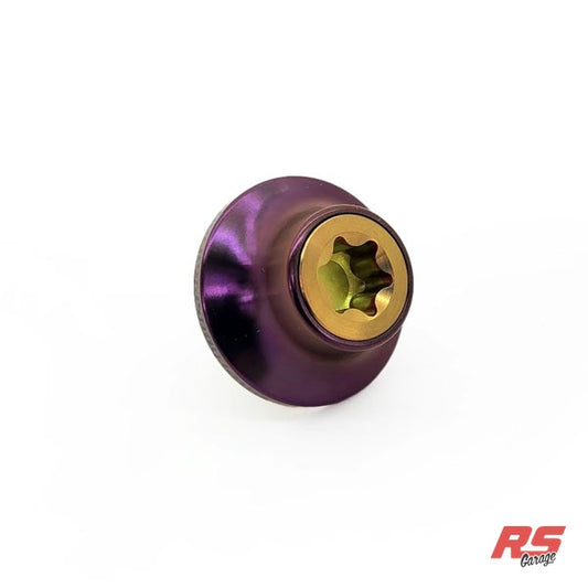 PHR Titanium Cam Gear Bolt and Washer for 2JZ -Yellow Bolt -Purple Washer - Yellow Anodized, Purple