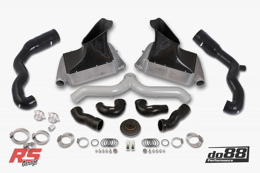 Do88 07-09 Porsche 911 Turbo/GT2 (997.1) BigPack Intercooler Kit w/Silver Pipe + Inlets