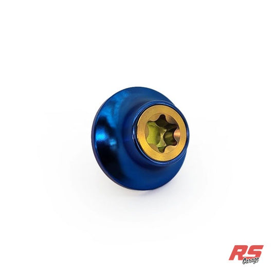 PHR Titanium Cam Gear Bolt and Washer for 2JZ -Yellow Bolt -Blue Washer - Yellow Anodized, Blue