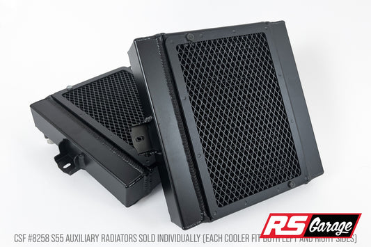 CSF BMW F8X M3/M4/M2C Auxiliary Radiators w/ Rock Guards (Sold Individually - Fits Left and Right