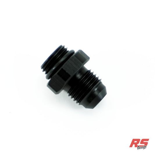 -6ORB Male to -6AN Male Fitting, Straight, Aluminum, Anodized Black