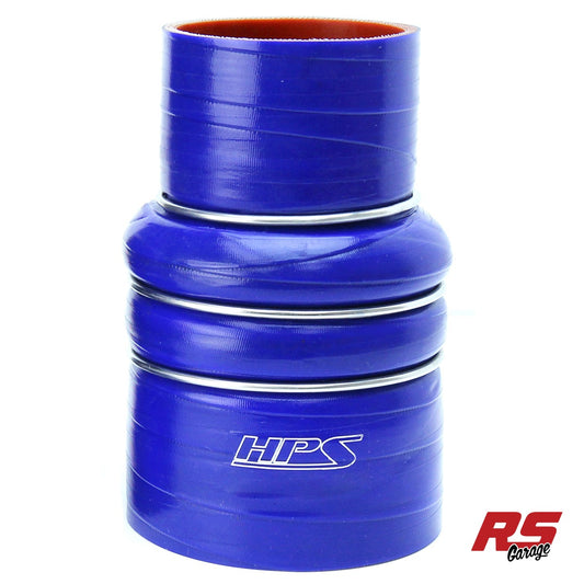 HPS 2-3/4" > 3-1/2" ID X 6" Long 4-PLY Silicone Cac Hose Cold Side Blue