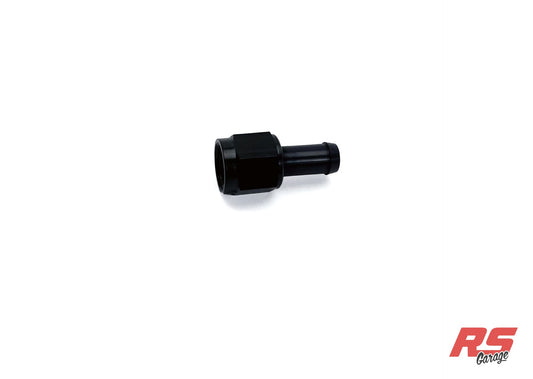 PHR 6AN female to 3/8 hose barb, Staight, Aluminum, Anodized Black
