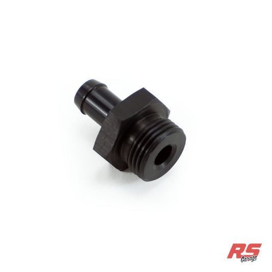 M18x 1.5 to 3/8 hose barb, Staight, Aluminum, Anodized Black