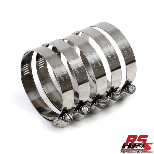 HPS SS Worm Gear Liner Clamp SAE 88 5PC Pack 5-5/8" - 6-1/2" (130MM-152MM)