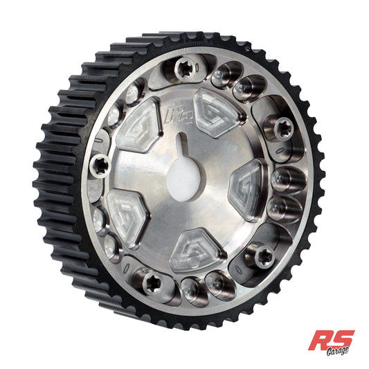 PHR Billet Titanium or Aluminum Adjustable Locking Cam Gear Builder for 2JZ/1JZ Engines - Machined Titanium Inner, Black Titanium Outer, Titanium "0" Degree Locks, Machined Titanium Hardware