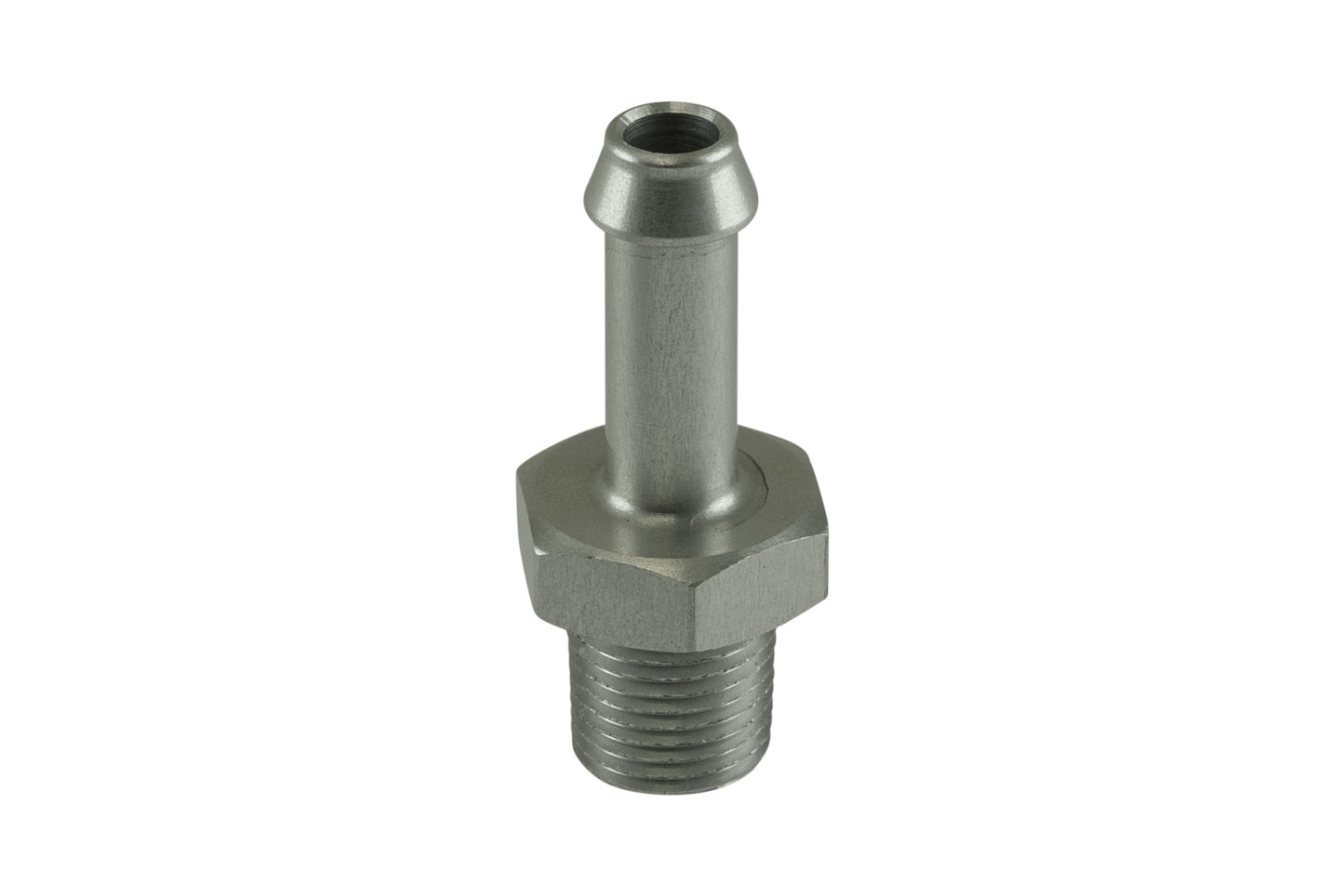 TS-NH-0306-CL Turbosmart Fitting 6mm / 1/4" Hose End to 1/8 NPT Male Straight - Silver