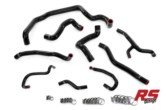 HPS Black Silicone Radiator Heater Water Pump Expansion Tank Coolant Hoses 2011-2015 Mini Cooper 1.6L Turbo (N18) Manual Trans