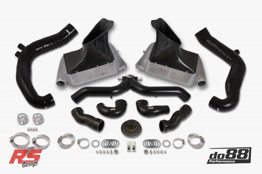 Do88 10-12 Porsche 911 Turbo/Turbo S (997.2) BigPack Intercooler Kit w/Black Pipe + Inlets
