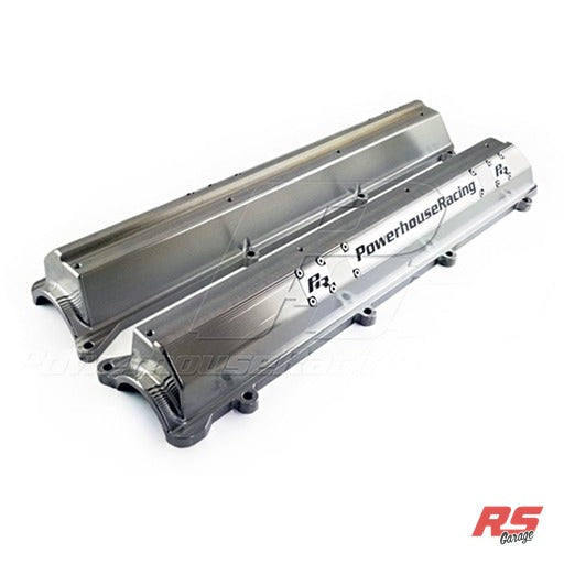 PHR Flex Billet Valve Covers for 2JZ, non-VVT-i, for Dry Sump (No Oil Cap) - Machined Finish, Machined Finish, Blank, 2 Block-Off Plates, Machined Finish, Blank, Add Breather Manifolds (Set of two), Machined Finish, Stainless, No
