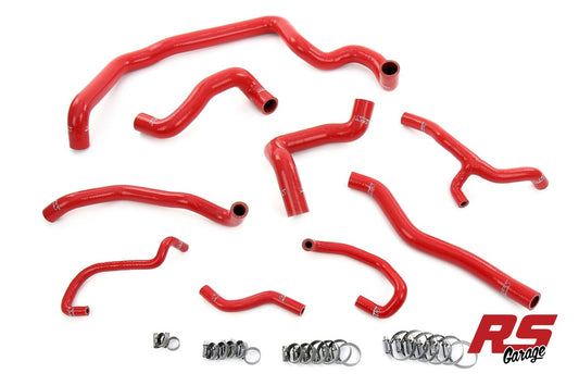 HPS Red Silicone Radiator Heater Water Pump Expansion Tank Coolant Hoses 2011-2015 Mini Cooper 1.6L Turbo (N18) Manual Trans