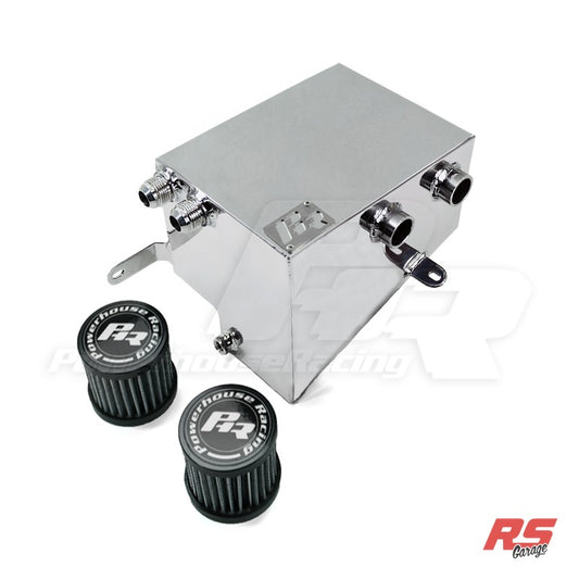 PHR XTM Breather Tank for MKIV Supra, Right Hand Drive -Polished - 1 Gallon Capacity - ABS Removal Required