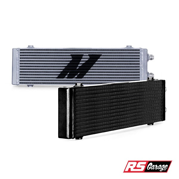 Mishimoto Universal Dual Pass Bar & Plate Oil Cooler Large Silver -10 AN Male Inlet/Outlet