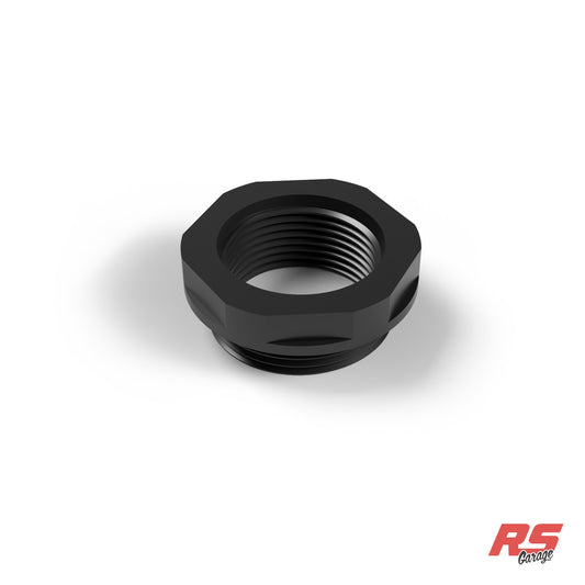 -20ORB Male to -16ORB Female, Straight, Aluminum, Anodized Black