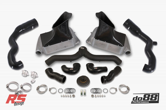 Do88 07-09 Porsche 911 Turbo/GT2 (997.1) BigPack Intercooler Kit w/Black Pipe + Inlets