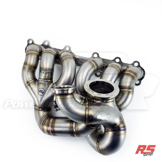 PHR V45QR Turbo Manifold for 2JZ-GE - Cast, (S) Single wastegate, Tial VH3 V-band Inlet/Outlet (VB3.54 Flange), Turbosmart 60mm, Single Scroll