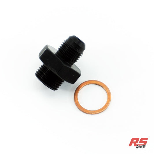 M17X1.5 male to -6AN male, Straight, Aluminum, Anodized Black