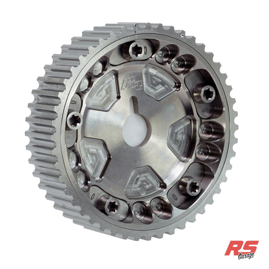 PHR Billet Titanium or Aluminum Adjustable Locking Cam Gear Builder for 2JZ/1JZ Engines - Machined Titanium Inner, Machined Titanium Outer, Stainless "0" Degree Locks, Machined Titanium Hardware