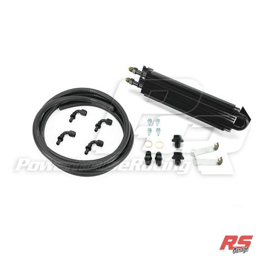 PHR Power Steering Cooler Kit for MKIV Supra - Rubber with black hose ends, (LHD) Left Hand Drive
