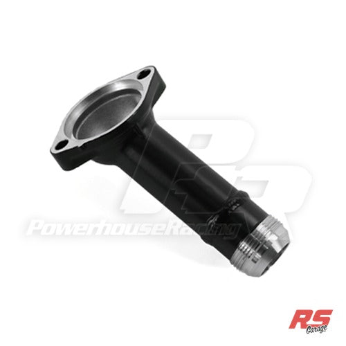 PHR Modified Lower Waterneck w/ 20AN Fitting for 2JZ-GTE - Matte black powder coat