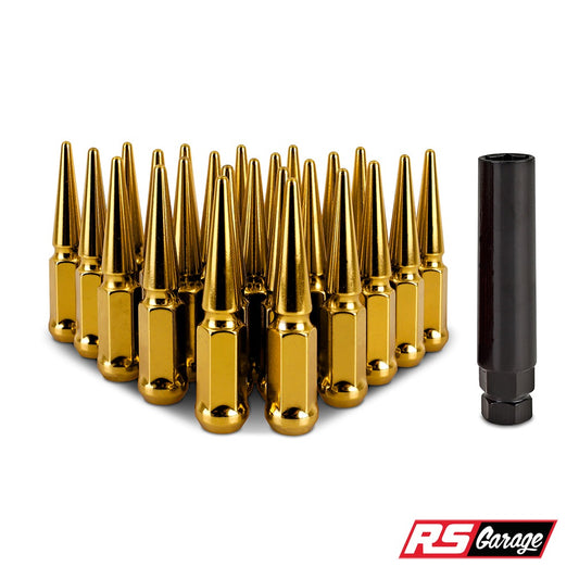 Mishimoto Mishimoto Steel Spiked Lug Nuts M12 x 1.5 24pc Set Gold