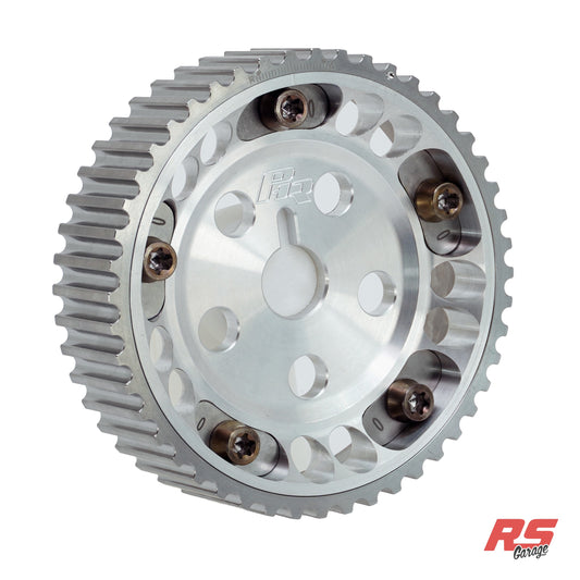 PHR Billet Titanium or Aluminum Adjustable Locking Cam Gear Builder for 2JZ/1JZ Engines - Machined Aluminum Inner, Machined Titanium Outer, Stainless "0" Degree Locks, Bronze Titanium Hardware