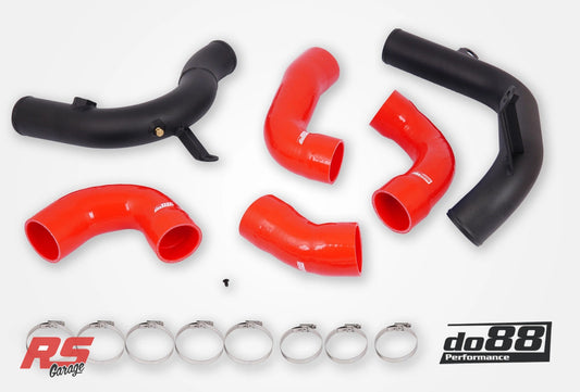 Do88 Audi/Seat/Skoda/Volkswagen 1.8T/2.0T (MQB) Do88 Intercooler Pressure Pipes w/Red Hoses