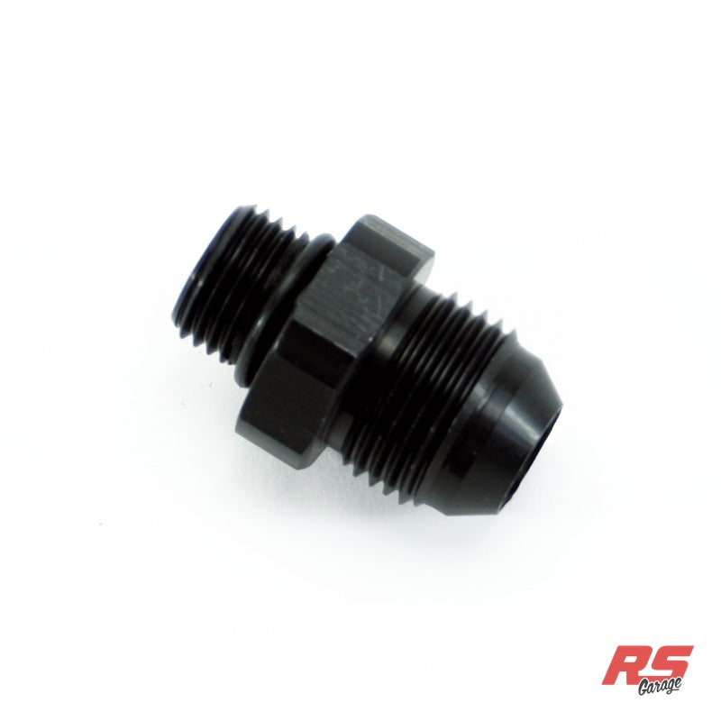 -6ORB Male to -8AN Male Fitting, Straight, Aluminum, Anodized Black