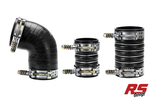 HPS Black Silicone Intercooler Hoses 2006-2010 Chevy Silverado 2500 6.6L Duramax Diesel