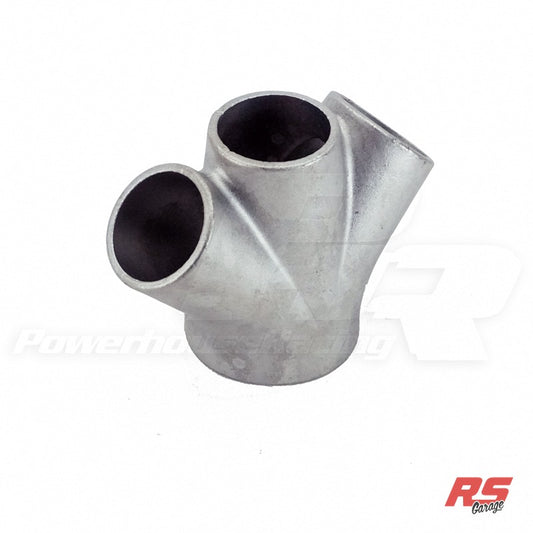 Collector -304 Stainless Steel -Cast -1.25" pipe SCH10 (1.44" ID) Triple Inlet -2.0" pipe SCH10 (2.16" ID) Single Outlet