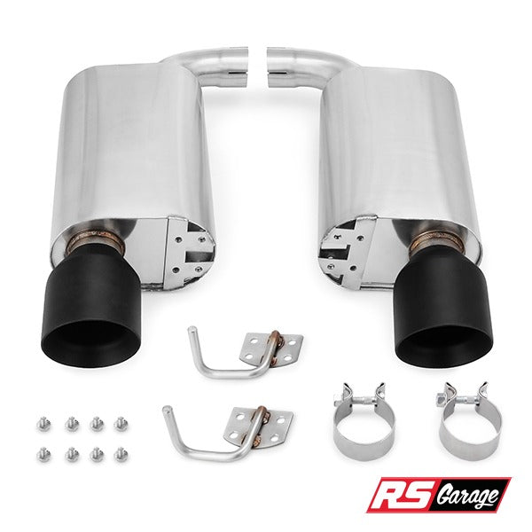 Mishimoto 2.5 Inch Street Axle-Back Exhaust 4.5 Inch Black Tips Ford Mustang GT 15-17 5.0L Coyote