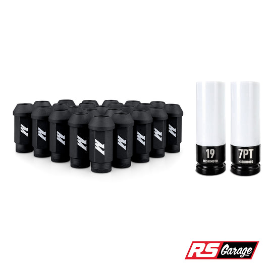 Mishimoto Steel Locking Lug Nuts M14x1.5 24pc Set Black
