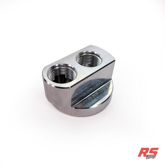 PHR Billet Block Adapter for Oil Filter Relocation - -12 ORB ports