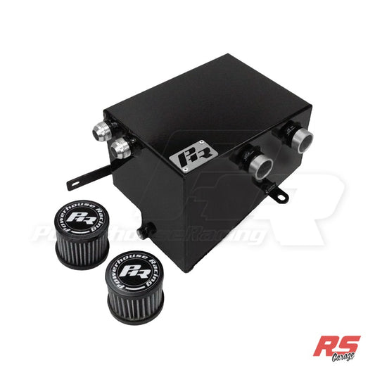 PHR XTM Breather Tank for MKIV Supra, Right Hand Drive -Gloss black powder coat - 1 Gallon Capacity - ABS Removal Requ