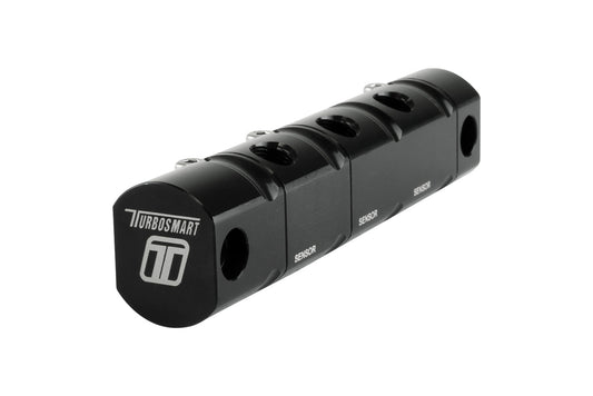 TS-0704-1201 Turbosmart Modular Remote Sensor Block 3 Channel 1/8" NPT Ports Black Anodized