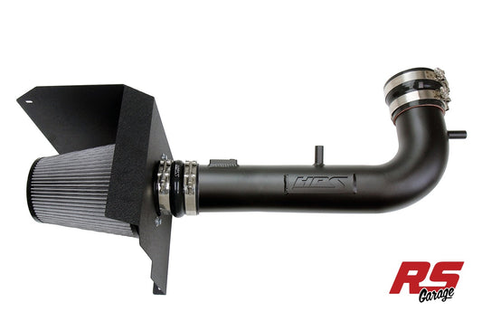 HPS Performance Air Intake with Heat Shield 2018-2020 Gmc Yukon L86 6.0L V8 Wrinkle Black