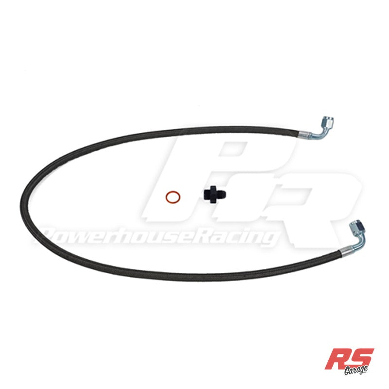 PHR Power Steering Cooler Delete Line -Stainless braided line with black coating -Right Hand Drive - Works with PHR Bil - Stainless braided with black coating, (RHD) Right Hand Drive