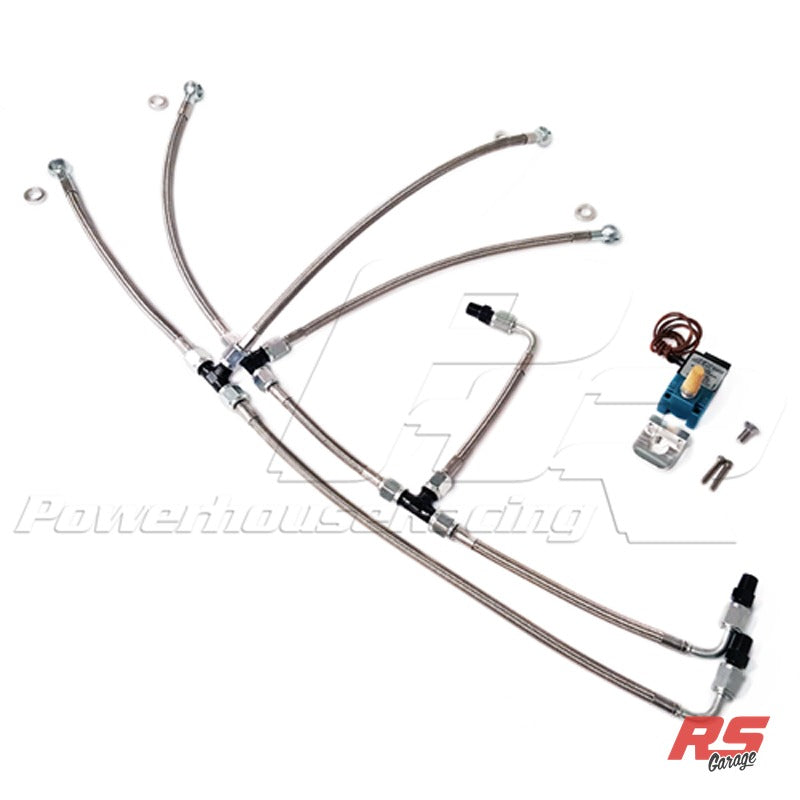 PHR Stainless Boost Control Line Kit for S45/S23 Turbo Kits -Dual wastegate, 1/8 NPT Ports (Turbosmart) -Stainless braid - 1/8" NPT (Turbosmart), (D) Dual wastegate, Stainless braided with black coating