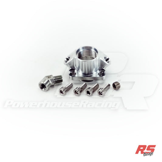 PHR ORB/Oil Temp/Crank Case Pressure Combination Adapter for 2JZ - Adapts oil level location to accept a -12 ORB, Oil T