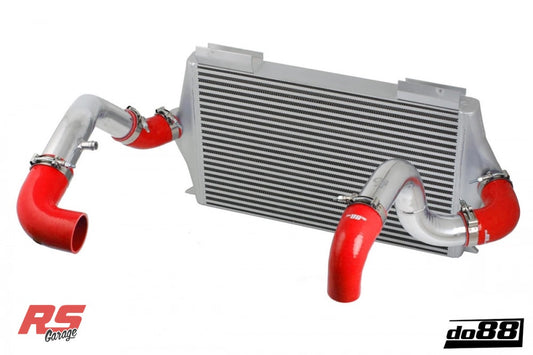 Do88 92-98 Volvo 740/940 Turbo (76mm Throttle) BigPack Intercooler Kit w/Red Hoses