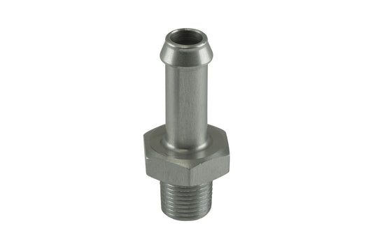 TS-NH-0308-CL Turbosmart Fitting 8mm / 5/16" Hose End to 1/8 NPT Male Straight - Silver