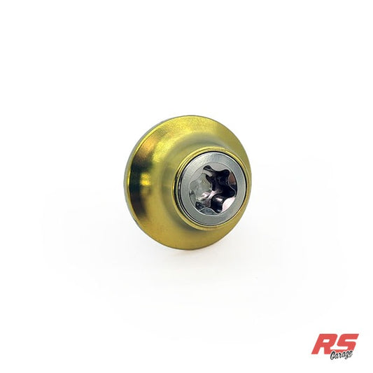 PHR Titanium Cam Gear Bolt and Washer for 2JZ -Polsihed Bolt -Yellow Washer - Polished, Yellow