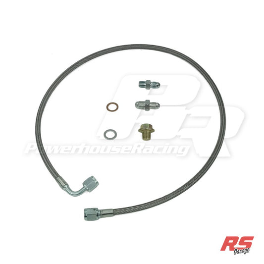 PHR Turbo Oil Feed Kit for 2jzgte for Cast Style (Street Torque) Manifold -Stainless braided line -1/8" NPT - Stainless braided, 1/8 NPT