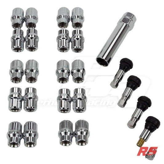 PHR Open Ended Lug Nuts, Tuner Style with Extended Shank, With Key (Set of 20)