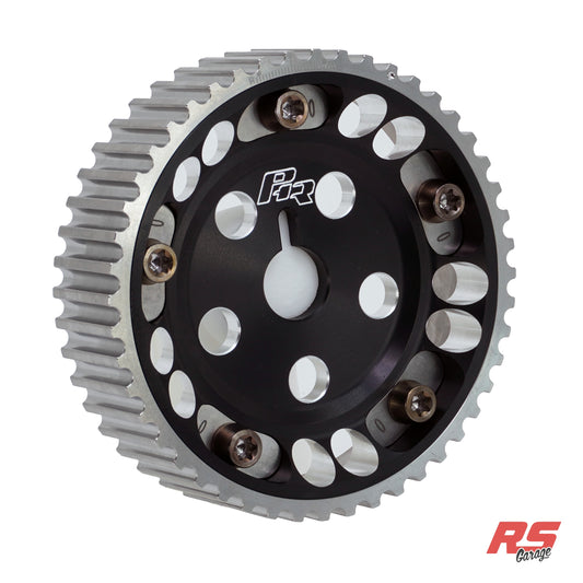 PHR Billet Titanium or Aluminum Adjustable Locking Cam Gear Builder for 2JZ/1JZ Engines - Black Anodized Aluminum Inner, Machined Titanium Outer, Titanium "0" Degree Locks, Bronze Titanium Hardware