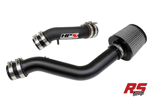 HPS Black Long Ram Cold Air Intake for 2004-2008 Hyundai Tiburon 2.0L with Maf Sensor